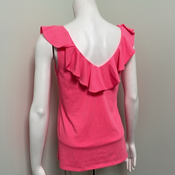 Lilly Pulitzer Alessa Top Pink Sunset Ruffle Tank Small - Picture 6 of 9